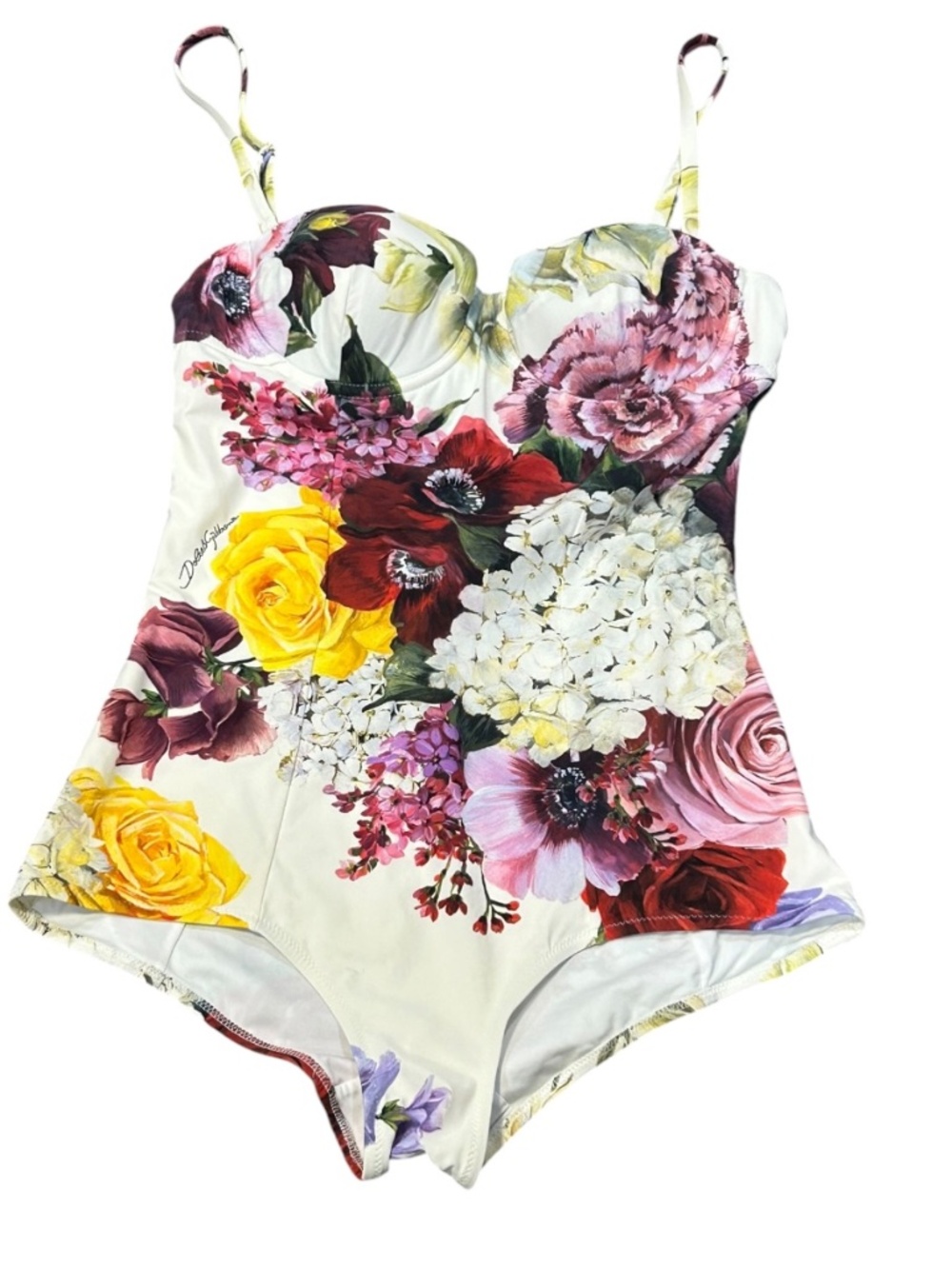 Dolce & Gabbana Beachwear One Piece Floral Swimsuit Swim Bathing Suit Sz S Small